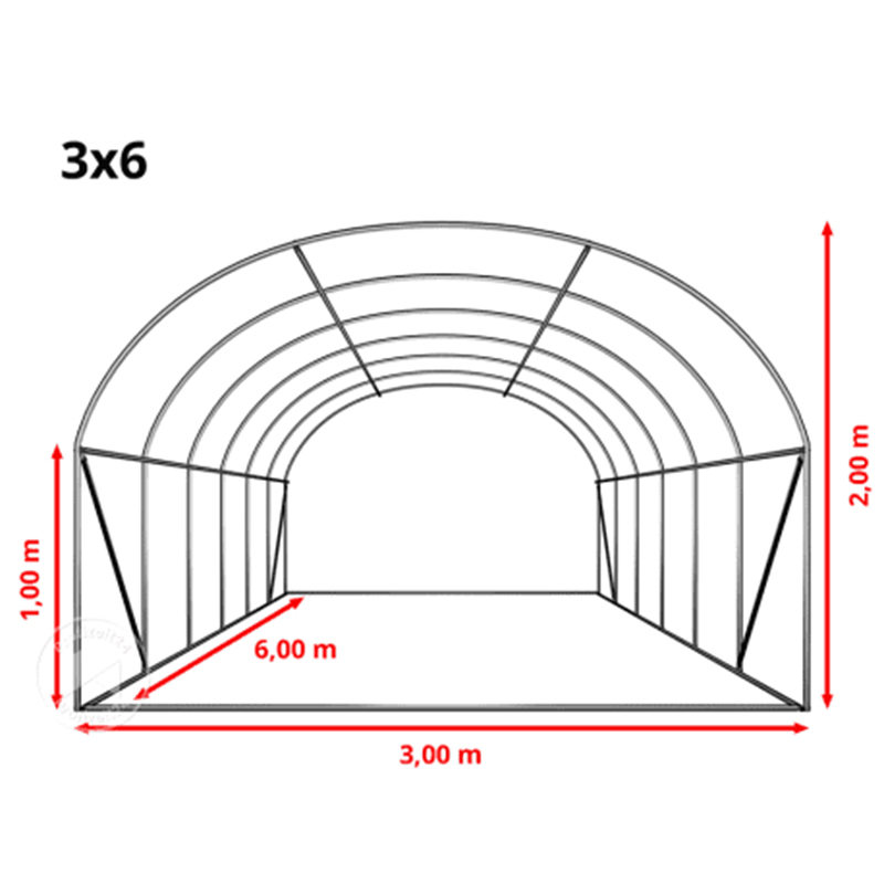 3x6x2m Weatherguard Round Top Sere și Polytunnel