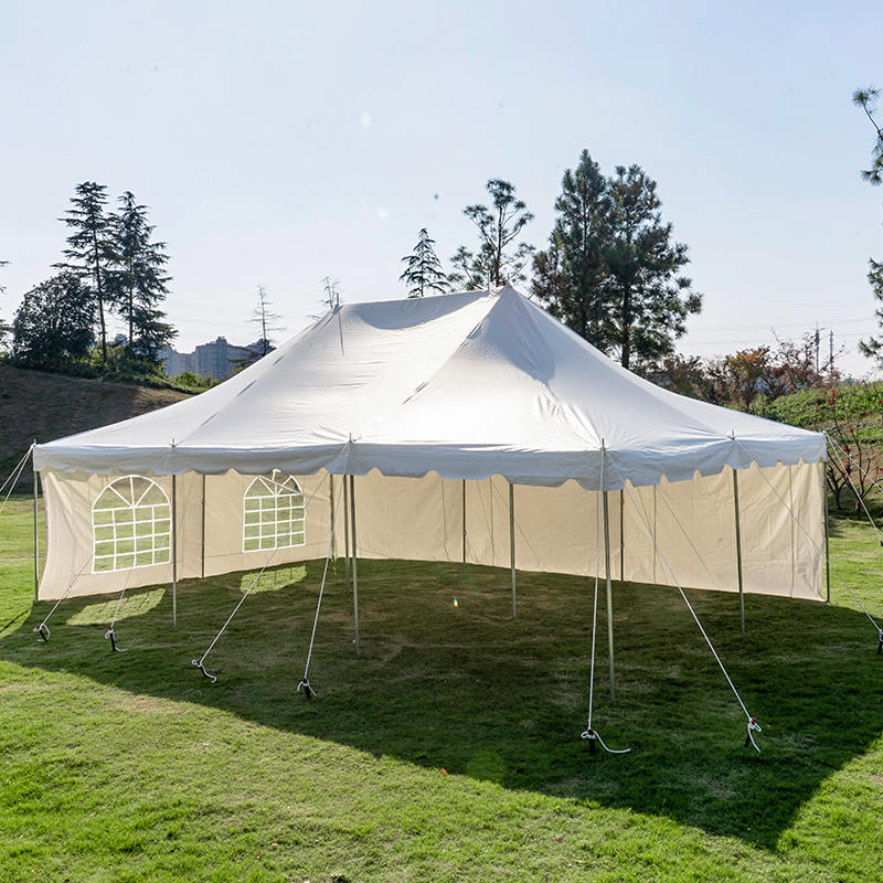 Cort cu baldachin alb din PVC de 20