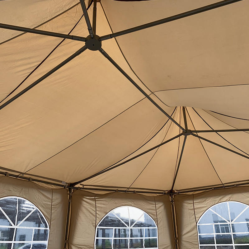 Pagodă octogonală tradițională de 5x6,8 m Cort Gazebo Pavilion pentru petreceri din PVC rezistent la apă