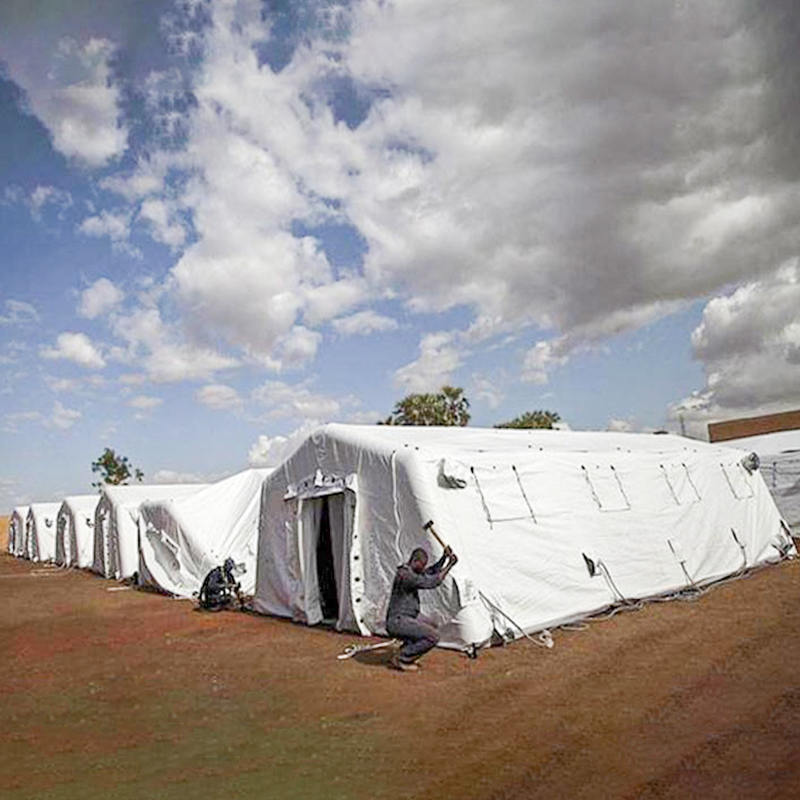 Cort gonflabil de joasă presiune, 5,6 x 9,95 m, adăpost mediu cu implementare rapidă