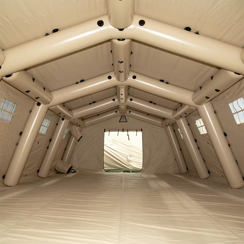 Cort gonflabil de joasă presiune, 5,6 x 9,95 m, adăpost mediu cu implementare rapidă