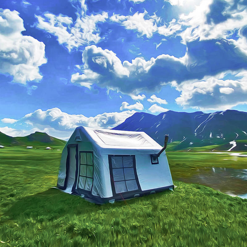 Cort de camping gonflabil Panorama pentru 8-10 persoane