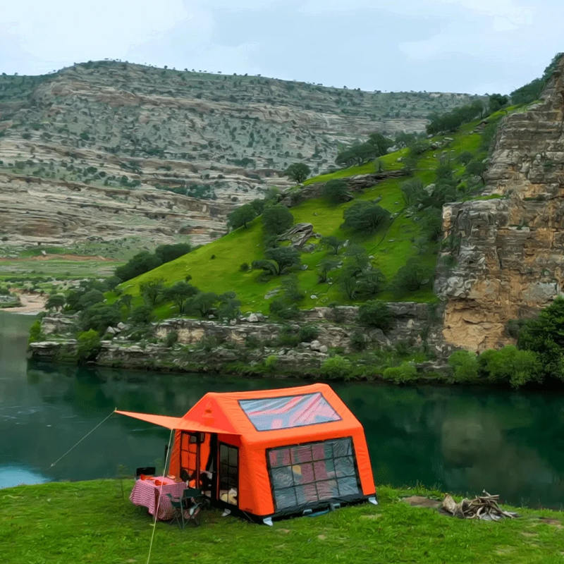 Cort de camping gonflabil Panorama pentru 8-10 persoane