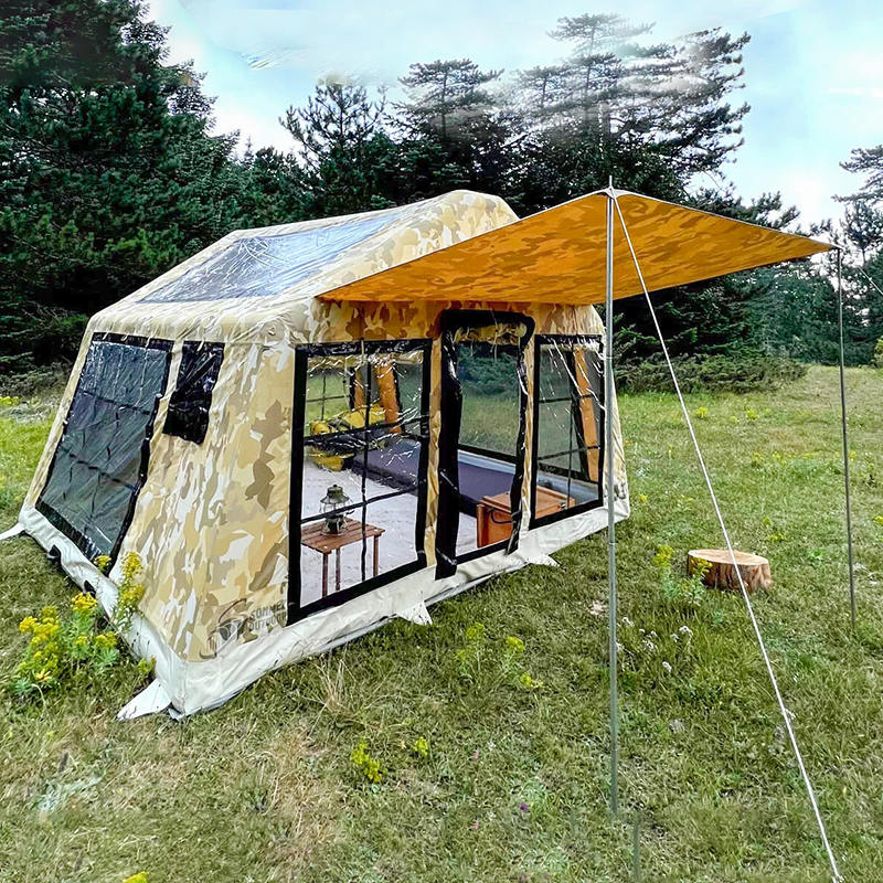 Cort de camping gonflabil Panorama pentru 8-10 persoane