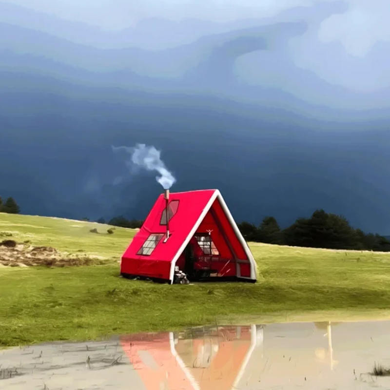 Cort de aer gonflabil impermeabil pentru patru anotimpuri pentru 8-10 persoane pentru camping