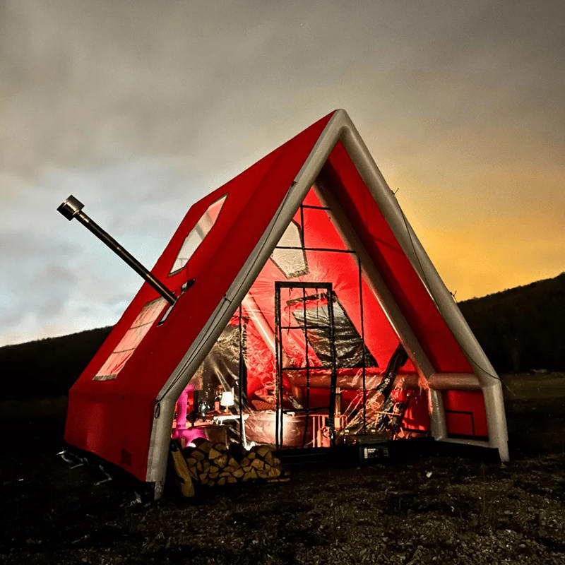 Cort de aer gonflabil impermeabil pentru patru anotimpuri pentru 8-10 persoane pentru camping