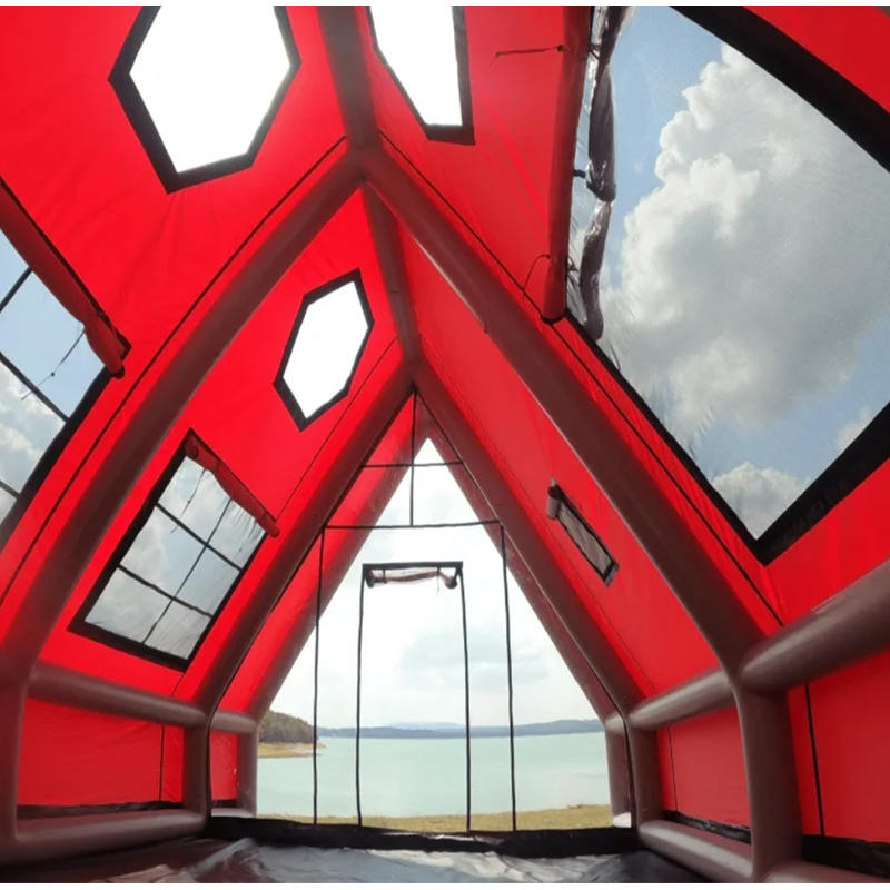 Cort de aer gonflabil impermeabil pentru patru anotimpuri pentru 8-10 persoane pentru camping